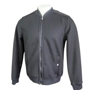 Magaschoni Man Charcoal Gray‎ Bomber Jacket Full Zip Pockets Size S